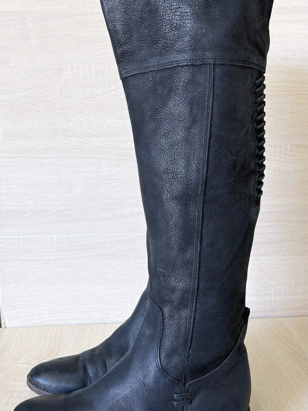 Vince Camuto Women’s Black Leather Knee High Riding Boots Size 6M 36.5
